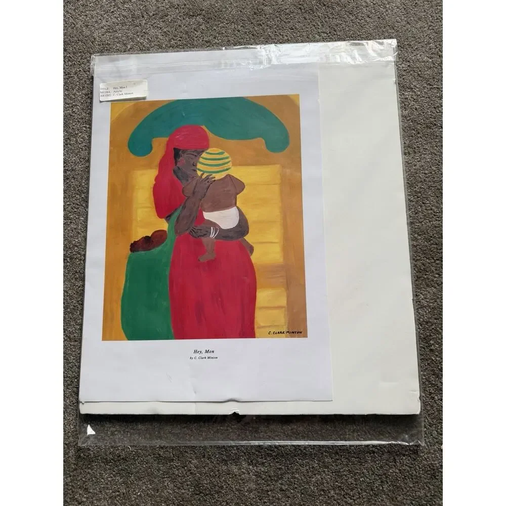 C. Clark Minton “Hey, Mon” Matted Giclée Print Caribbean Style Art (Damaged) - Picture 12 of 12